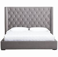 кровать двуспальная 160х200 серая из велюра hamel в Ижевске