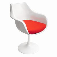 кресло tulip armchair бело-красное шерсть в Ижевске