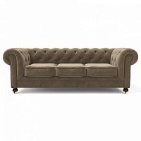 диван chesterfield lux трехместный прямой бежевый в Ижевске