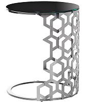 стол приставной silver circle 50x50х60 черный, серебро в Ижевске