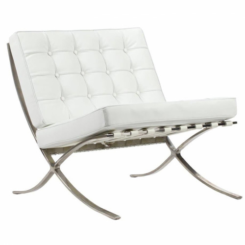 кресло barcelona chair белое в Ижевске