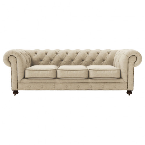 диван chesterfield lux трехместный прямой кремовый в Ижевске