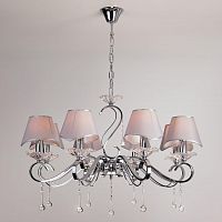 подвесная люстра eurosvet kelly 10085/8 хром/прозрачный хрусталь strotskis в Ижевске