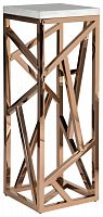консоль geometric высокая 40x40x110 золото, белая столешница в Ижевске