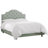 кровать двуспальная 180х200 светло-голубая с каретной стяжкой henley tufted swedish blue в Ижевске