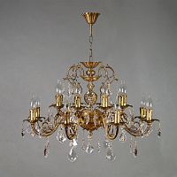 подвесная люстра ambiente alicante 8888/8+8 ab leaf crystal бронза в Ижевске