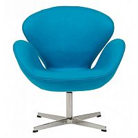 кресло swan chair кашемир голубое в Ижевске