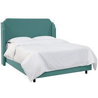 кровать двуспальная с мягкой спинкой 180х200 зеленая aurora wingback teal в Ижевске