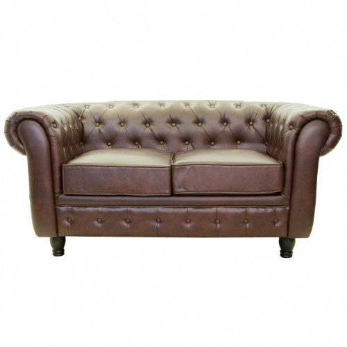диван chesterfield двухместный прямой коричневый в Ижевске