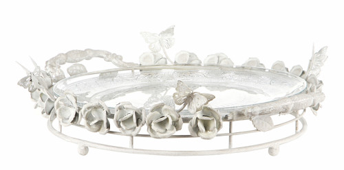 блюдо в металлической оправе цветы в Ижевске