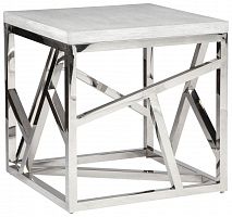 стол журнальный geometric маленьки белый хром в Ижевске