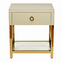тумбочка с выдвижным ящиком classic бежевая с золотом в Ижевске