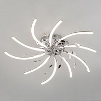 потолочная светодиодная люстра eurosvet windmill 90125/10 хром в Ижевске
