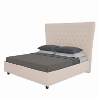 кровать двуспальная 160х200 светло-бежевая из велюра quicksand в Ижевске