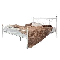 кованая двуспальная кровать 160х200 с одной спинкой белая симона в Ижевске