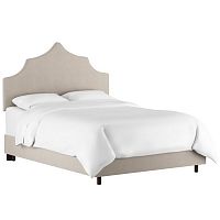 кровать двуспальная 160х200 бежевая camille light gray velvet в Ижевске