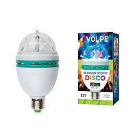 светодиодный светильник-проектор (09839) volpe disko uli-q301 03w/rgb/e27 white в Ижевске