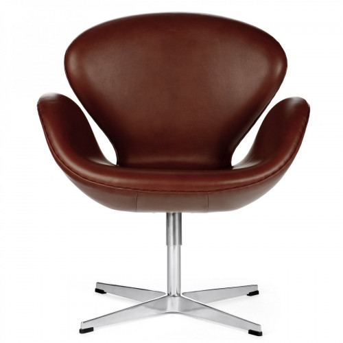 кресло swan chair кожа коричневое в Ижевске