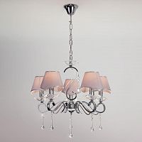 подвесная люстра eurosvet kelly 10085/5 хром/прозрачный хрусталь strotskis в Ижевске