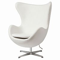 кресло egg chair кожа белое в Ижевске