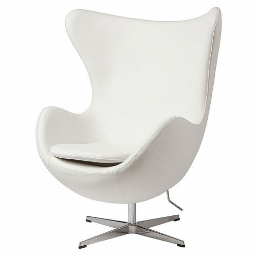 кресло egg chair кожа белое в Ижевске