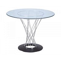 стол noguchi cyclone glass диаметр 100 см хром, прозрачный в Ижевске