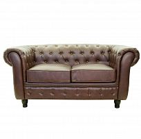 диван chesterfield трехместный прямой коричневый в Ижевске