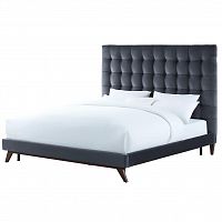 кровать двуспальная 160х200 серая из велюра eden в Ижевске