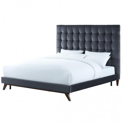 кровать двуспальная 160х200 серая из велюра eden в Ижевске