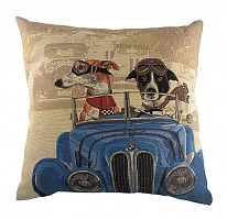 подушка с забавными собаками на синем автомобиле doggie drivers blue в Ижевске