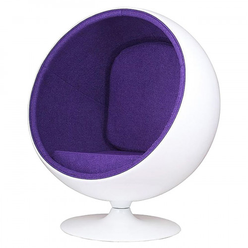 кресло eero ball chair бело-фиолетовое в Ижевске