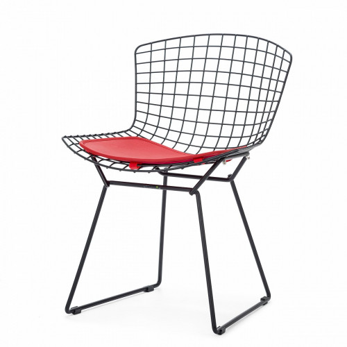 стул bertoia side кожаный standart черный в Ижевске