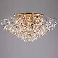 потолочная люстра eurosvet crystal 10081/12 золото/прозрачный хрусталь strotskis в Ижевске