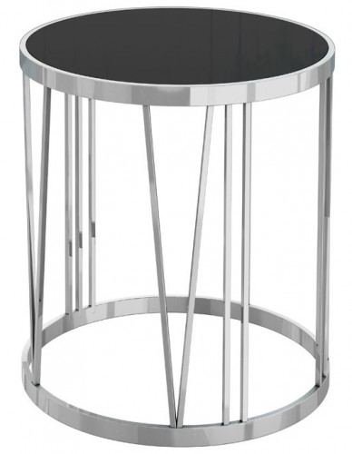 стол журнальный silver drum хром, черный в Ижевске