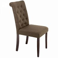 стул деревянный amelia dark walnut / fabric brown в Ижевске