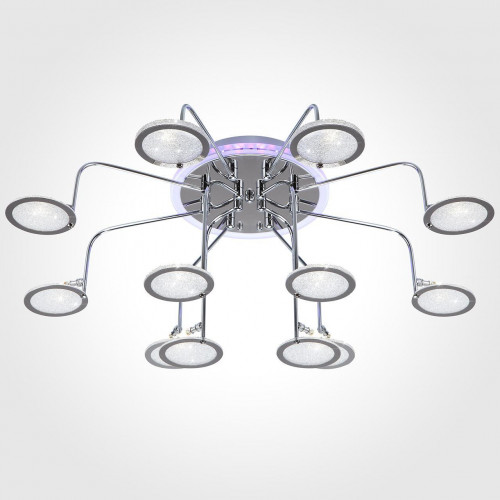 потолочная люстра eurosvet spider 80109/12 хром/синий+фиолетовый в Ижевске