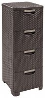 комод c 4 отделениями rattan style тёмно-коричневый в Ижевске