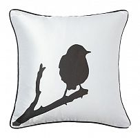 подушка с птичкой на ветке lone bird white в Ижевске