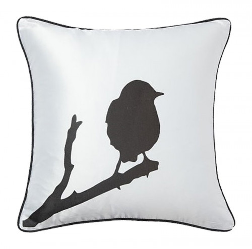 подушка с птичкой на ветке lone bird white в Ижевске