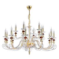 подвесная люстра crystal lux catarina sp12+6 gold/transparent-cognac золото в Ижевске