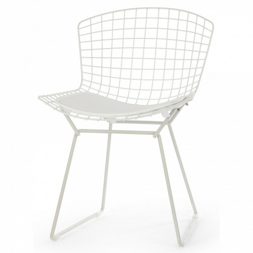 стул bertoia side кожаный standart белый в Ижевске