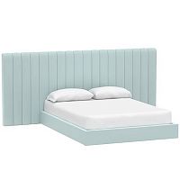 кровать двуспальная с большой спинкой 160x200 голубая avalon extended в Ижевске
