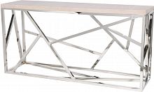 консоль geometric 180x50x90 хром, светло-коричневая столешица в Ижевске