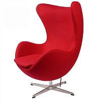 кресло arne jacobsen style egg chair красная шерсть в Ижевске