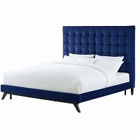 кровать двуспальная 160х200 синяя из велюра eden в Ижевске