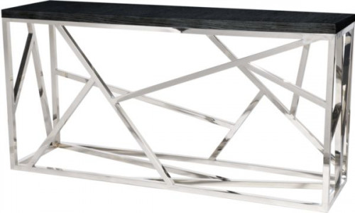 консоль geometric 180x50x90 хром, черная столешница в Ижевске