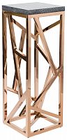 консоль geometric высокая 40x40x110 золото, серая столешница в Ижевске