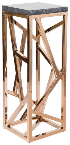 консоль geometric высокая 40x40x110 золото, серая столешница в Ижевске