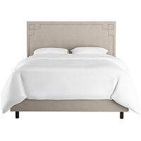 кровать двуспальная с мягкой спинкой 160х200 серая aiden light gray в Ижевске