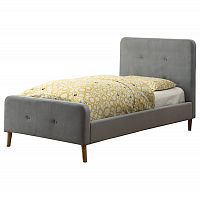 кровать button tufted flannelette gray 90х200 в Ижевске